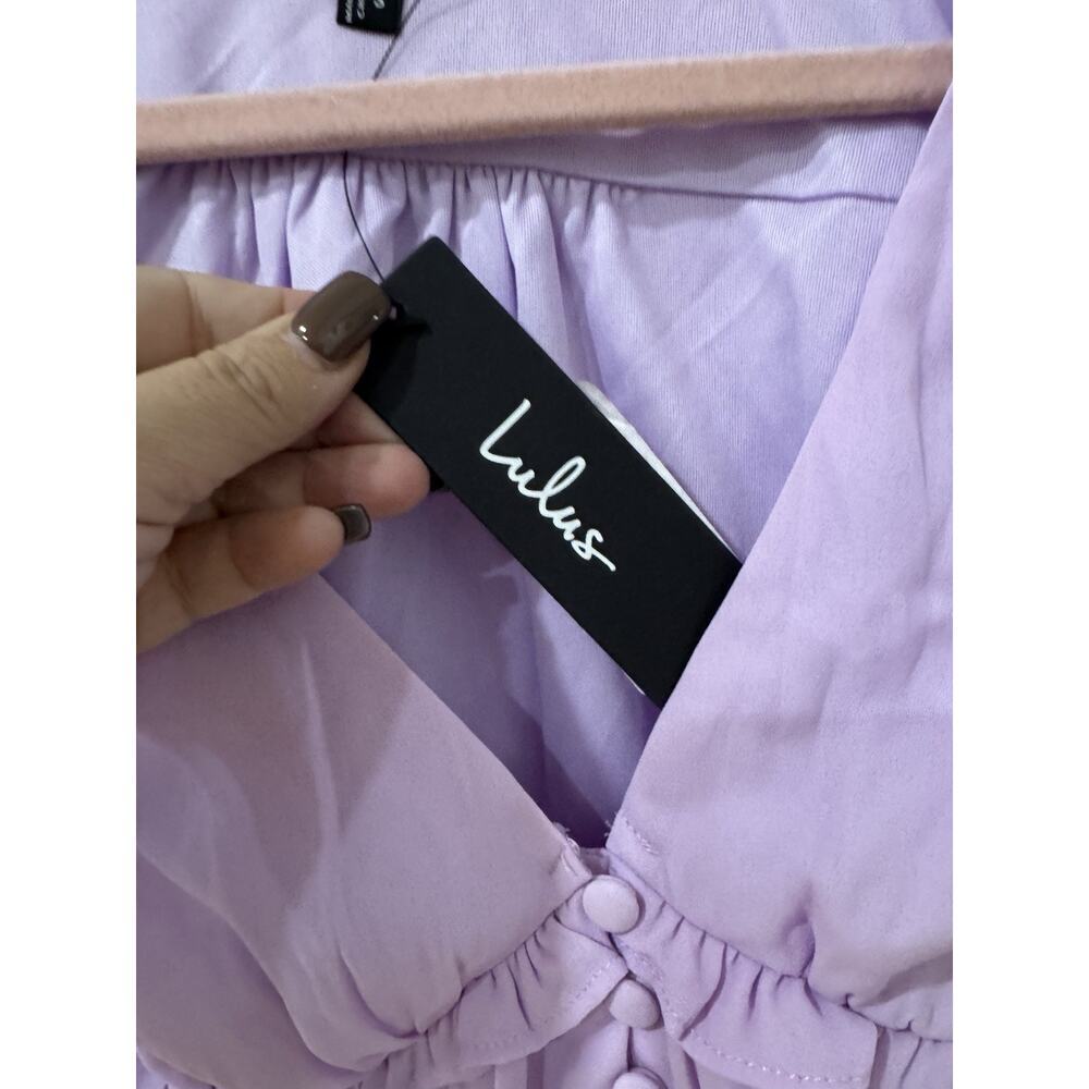 Lulus Irresistible Charisma Lavender Peplum Crop Top - S NWT Coquette Milkmaid - Picture 5 of 8
